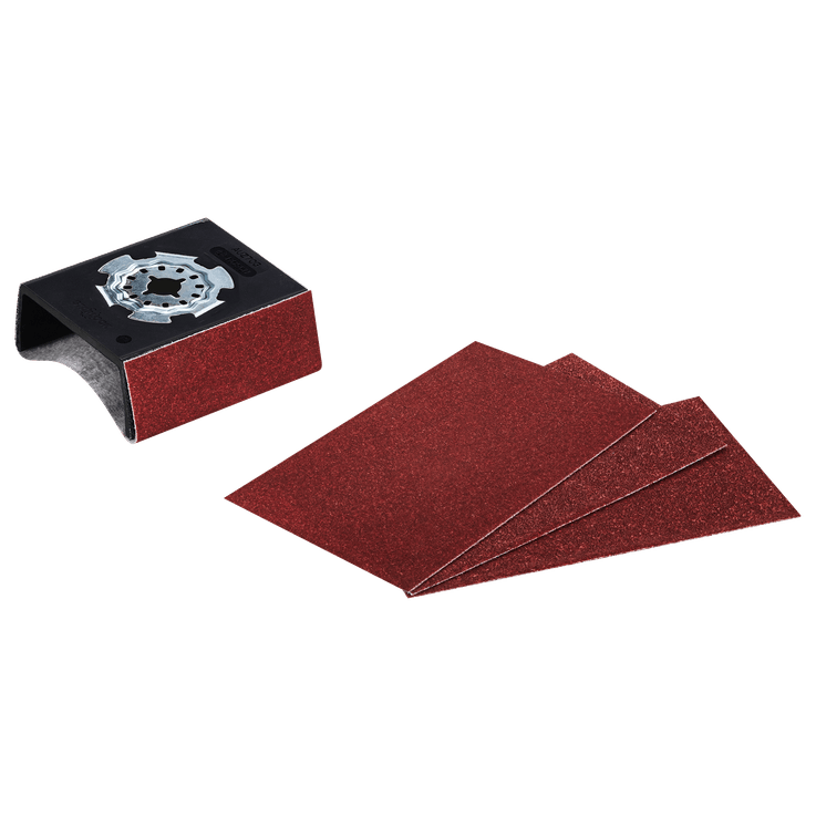 Plateau de ponçage pour profilés Starlock AUZ 70 G avec 4 disques abrasifs