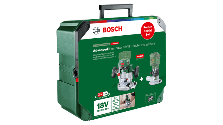 Bosch Home and Garden Affleureuse / défonceuse sans fil 2-en-1 06039D5002  AdvancedTrimRouter 18V-8 Combi-Set - Conrad Electronic France