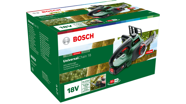 31€34 sur Tronçonneuse Bosch UniversalChain 18 + 1 batterie